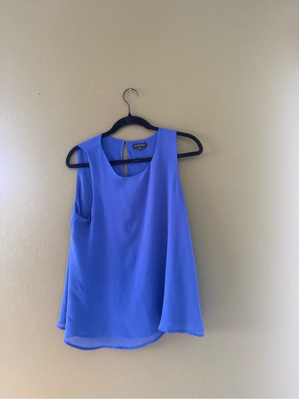 Pleione Bright Blue Sleeveless Chiffon Blouse